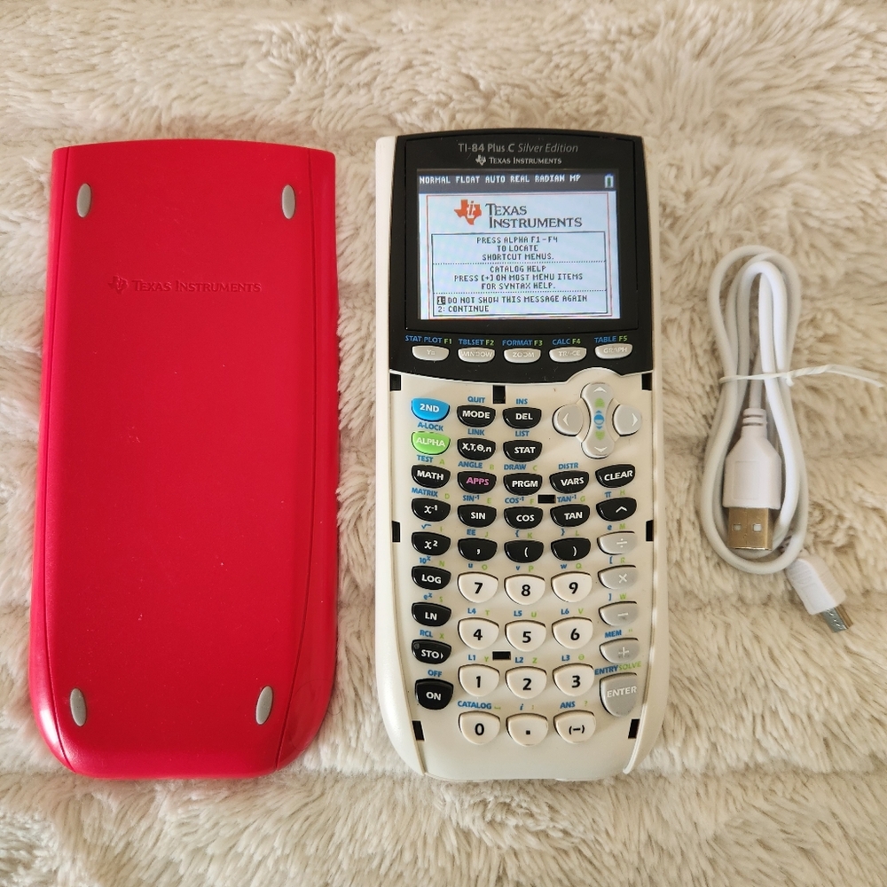 Texas Instruments TI-84 Plus C Silver Edition Graphing Calculator White/Hot Pink